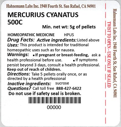 Mercurius Cyanatus 500C 5g - Mercurius Cyanatus 500C 5g